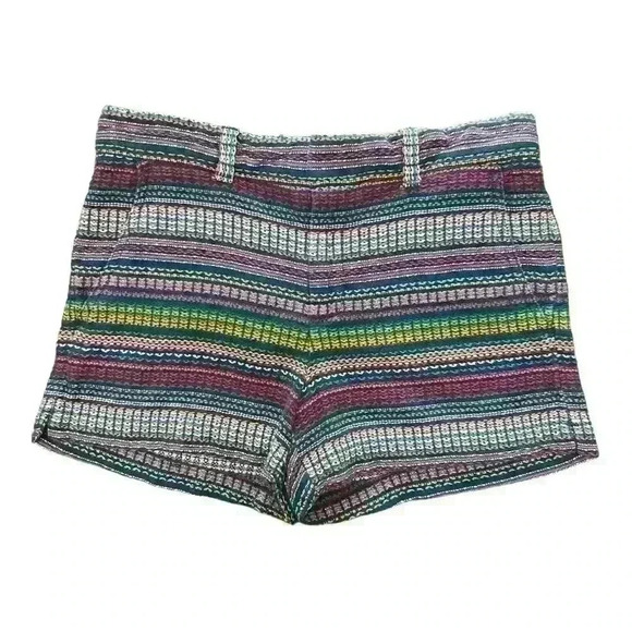 GAP Women City Shorts Cotton Striped Multicolor Mid Rise Pockets Boho Hippie S - Picture 2 of 11